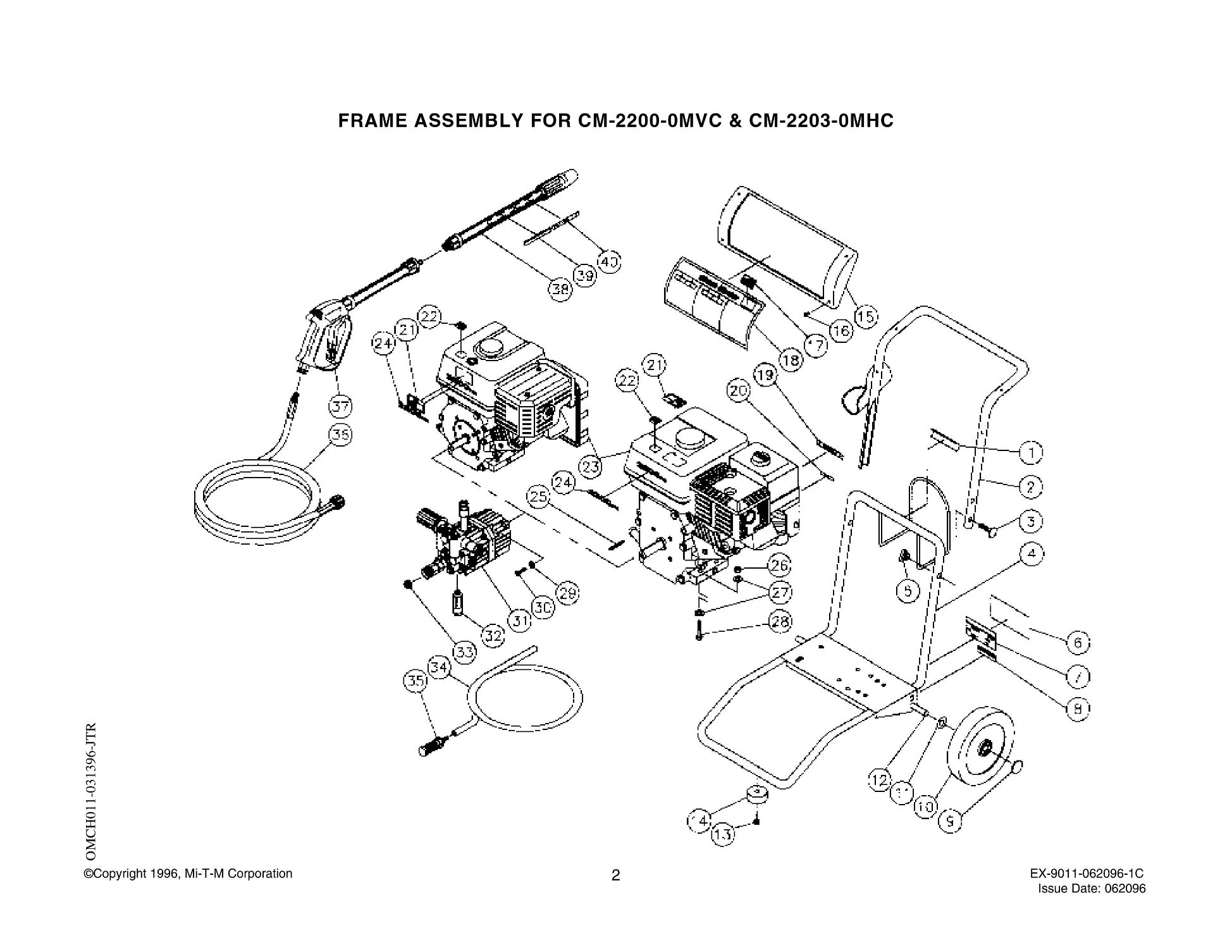MI-T-M CM-2200-0MVC pressure washer parts, pumps, repair kits breakdowns & manuals.